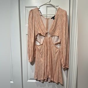 Floral Print Cutout Mini Dress